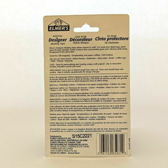 NEW Elmer's Designer Masking Tape Set of 3 / 3 Per Pack / 9 Total Misc. Patterns - Picture 7 of 7